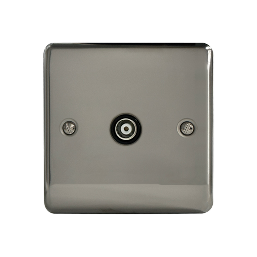 Caradok 1G Isolated Coax Socket + 1 Branch Black Nickel - Hardware > Power & Electrical Supplies > Power Outlets & Sockets Caradok - The Curve - Black Nickel