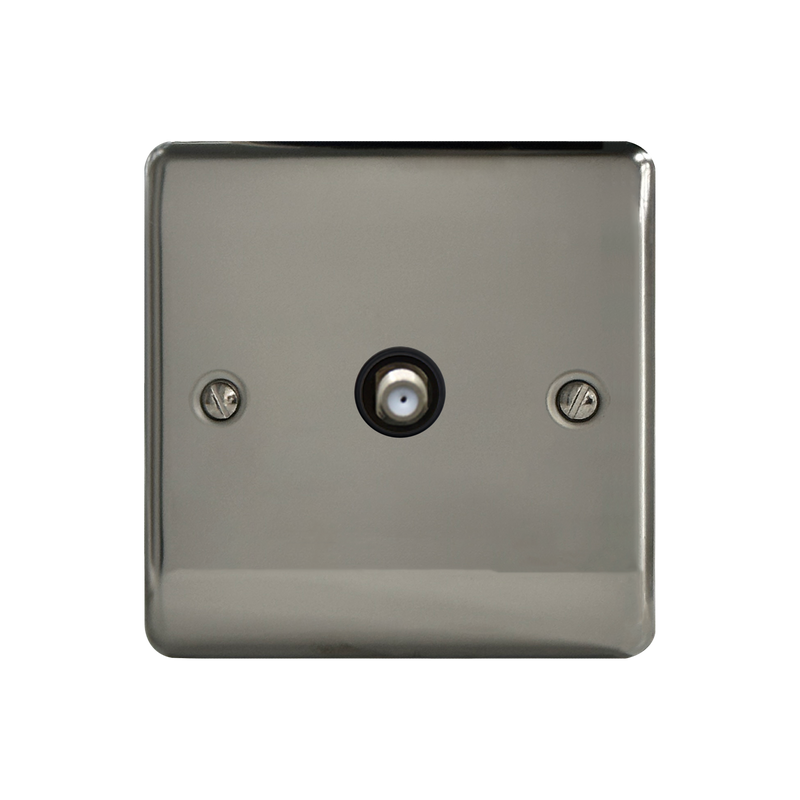 Caradok 1G Satellite Socket Black Nickel - Hardware > Power & Electrical Supplies > Power Outlets & Sockets Caradok - The Curve - Black Nickel