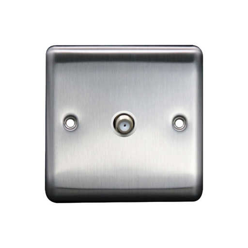 Caradok 1G Satellite Socket Brushed Chrome White Insert - Caradok - The Curve - Brushed Steel