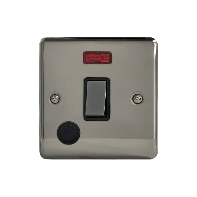 Caradok 20A DP Switch c/w Neon + FO Black Nickel - Hardware > Power & Electrical Supplies > Power Outlets & Sockets Caradok - The Curve - Black Nickel