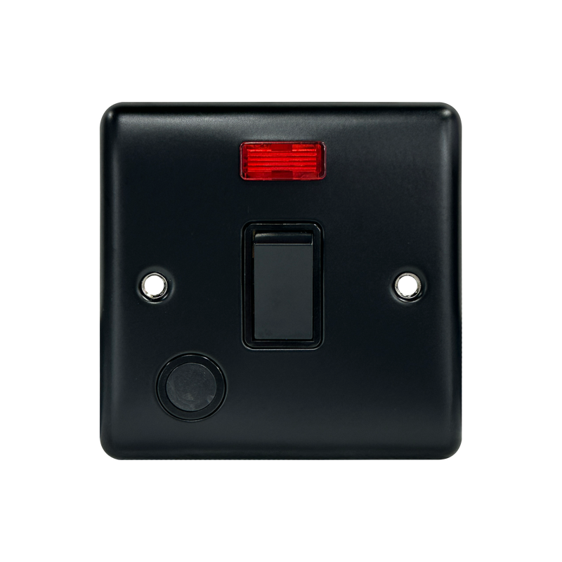Caradok 20A DP Switch c/w Neon Matt Black - Caradok - The Curve - Matt Black