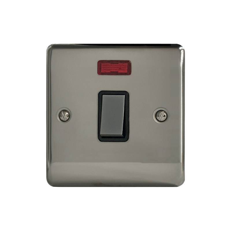 Caradok 20A DP Switch c/w Neon Black Nickel - Hardware > Power & Electrical Supplies > Power Outlets & Sockets Caradok - The Curve - Black Nickel