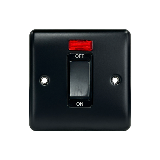 Caradok 1G 45A DP Switch c/w Neon Matt Black - Caradok - The Curve - Matt Black