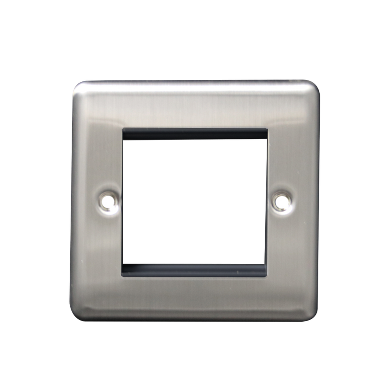 Caradok 1G 2 Module Data Plate Brushed Chrome Black Insert - Caradok - The Curve - Brushed Steel