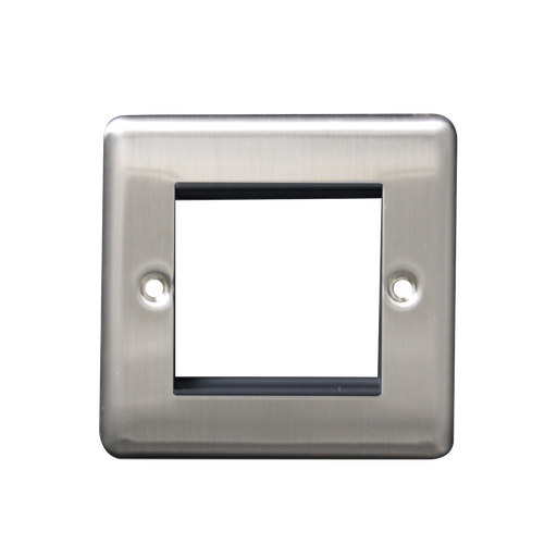 Caradok 1G 2 Module Data Plate Brushed Chrome Black Insert - Caradok - The Curve - Brushed Steel