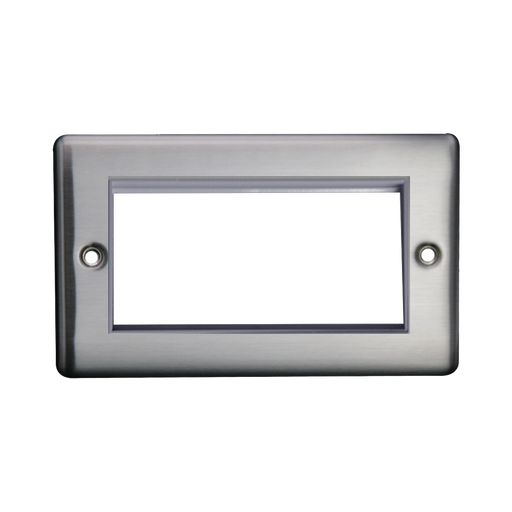 Caradok 2G 4 Module Data Plate Brushed Chrome Grey Insert - Caradok - The Curve - Brushed Steel