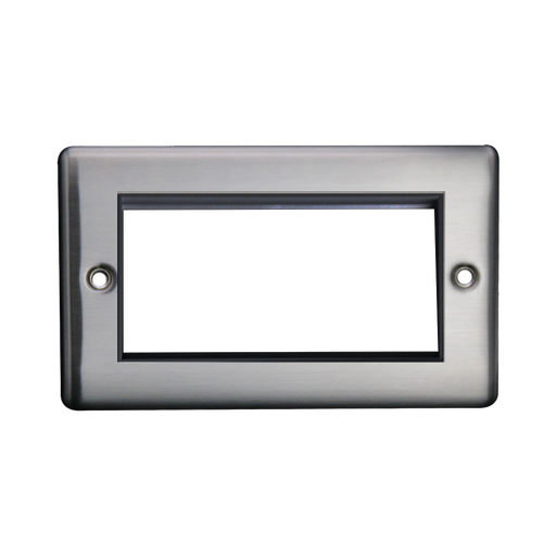 Caradok 2G 4 Module Data Plate Brushed Chrome Black Insert - Caradok - The Curve - Brushed Steel