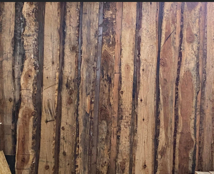 Bulk Buy Pack Of 50 Mixed Width Lengths Of Rustic Larch Planks - 3m Long x 5-12 Inch wide 💥£250 Inc Vat💥