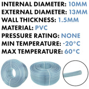 Clear PVC Pipe 10mm*13mm - Hardware > Plumbing > Plumbing Pipes Tech Hose & Fittings