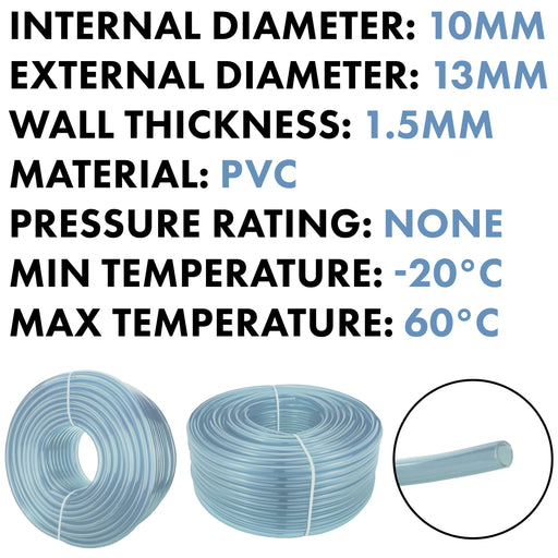 Clear PVC Pipe 10mm*13mm - Hardware > Plumbing > Plumbing Pipes Tech Hose & Fittings
