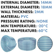 Clear PVC Pipe 14mm*18mm - Hardware > Plumbing > Plumbing Pipes Tech Hose & Fittings