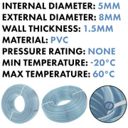 Clear PVC Pipe 5mm*8mm - Hardware > Plumbing > Plumbing Pipes Tech Hose & Fittings