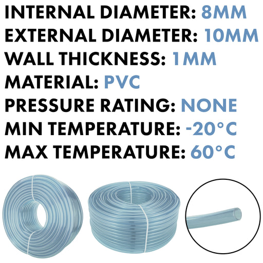 Clear PVC Pipe 8mm*10mm - Hardware > Plumbing > Plumbing Pipes Tech Hose & Fittings