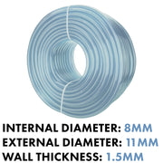Clear PVC Pipe 8mm*11mm - Hardware > Plumbing > Plumbing Pipes Tech Hose & Fittings
