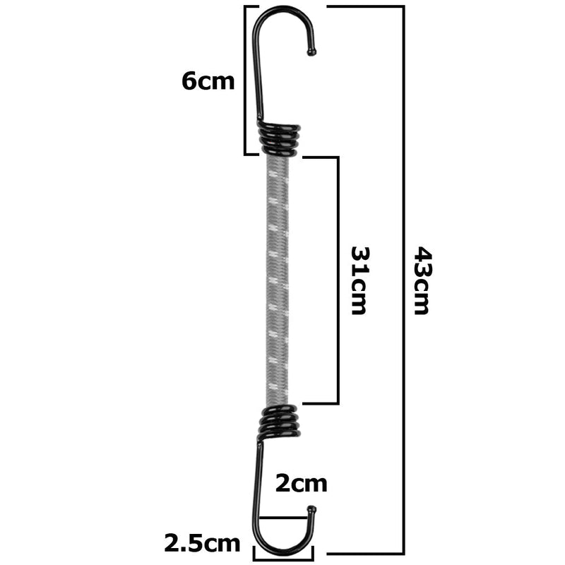 Bungee Cord Hook Metal 40cm - Home & Garden Tarpaulins