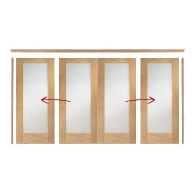 Oak Sliding Door Frame - 2pcs (includes hardware kit) 3500mm -
