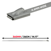 Stainless Steel Cable Ties 4.6mm x 360mm - Electronics > Electronics Accessories > Cable Management > Wire & Cable Ties Cable ties