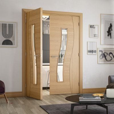 Cadiz Oak Prefinished Glazed Internal Door - All Sizes - Doors