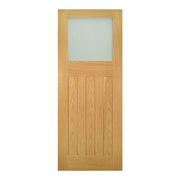 Cambridge Oak Unfinished Frosted Glazed Internal Door - All Sizes - Doors