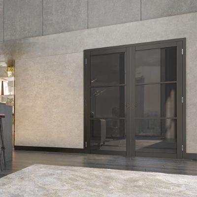 Camden Black Prefinished Tinted Glazed Internal Door - All Sizes - Doors