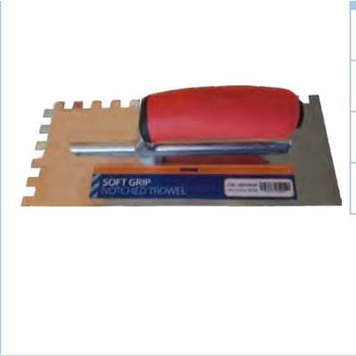 Soft Grip Pattern Notch Trowel - All Sizes - Tiling