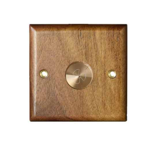 Caradok 1 Gang Walnut Wood Dimmer Switch -