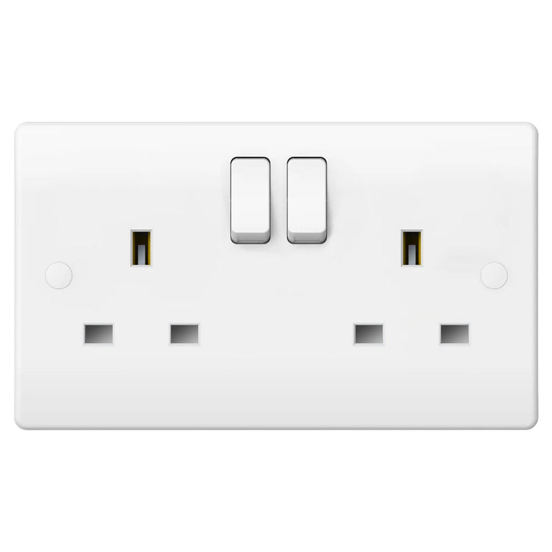 Caradok 2G 13A DP Switched Socket - Caradok - The Classics - White Plastic