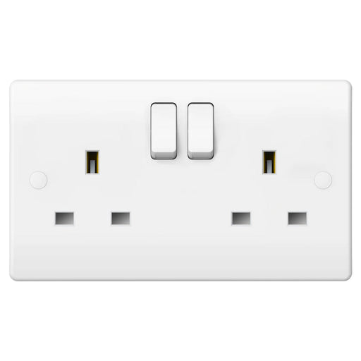 Caradok 2G 13A DP Switched Socket - Caradok - The Classics - White Plastic