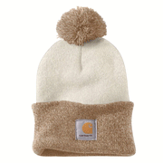 Carhartt 102240 Womens Lookout Knit Pom-Pom Cuffed Beanie Hat - WOMENS HEADWEAR