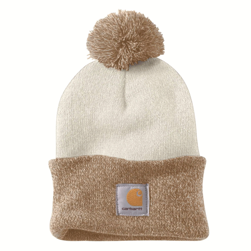 Carhartt 102240 Womens Lookout Knit Pom-Pom Cuffed Beanie Hat - WOMENS HEADWEAR