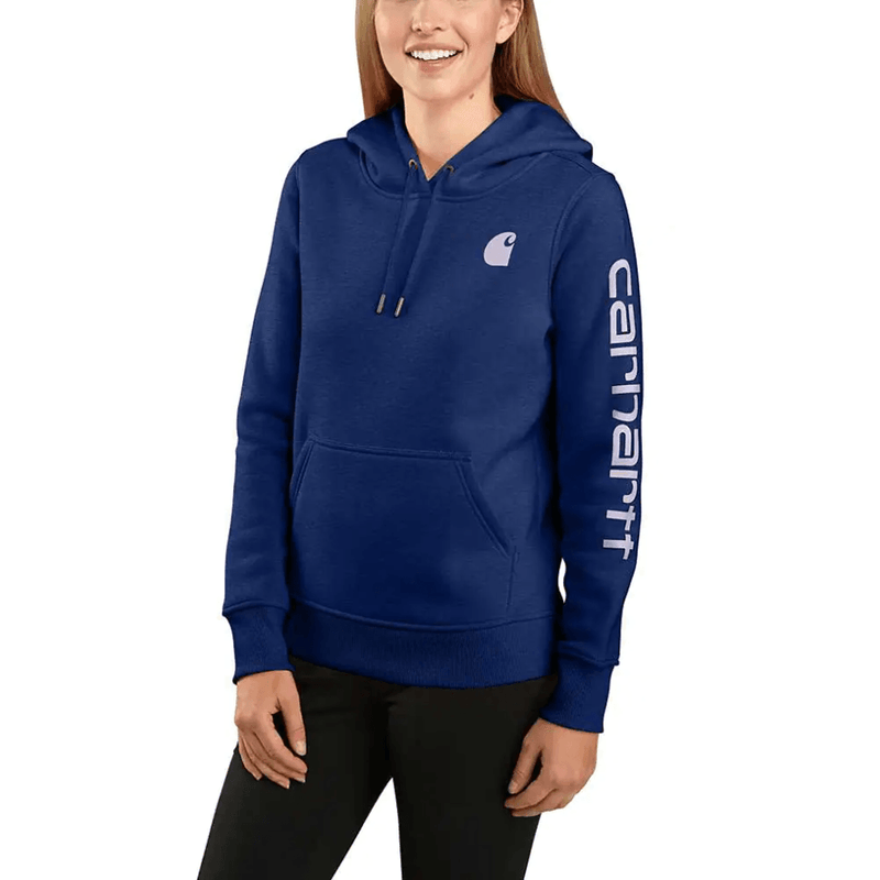 Carhartt 102791 Womens Clarksburg Relaxed Fit Midweight Logo Sleeve Sweatshirt - WOMENS HOODIES