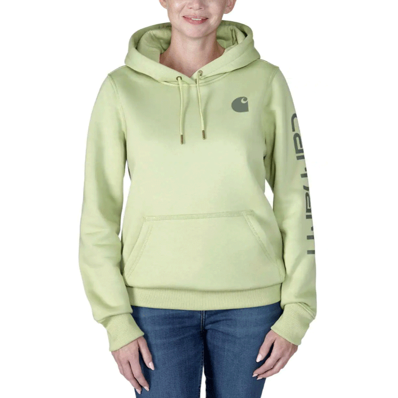 Carhartt 102791 Womens Clarksburg Relaxed Fit Midweight Logo Sleeve Sweatshirt - WOMENS HOODIES