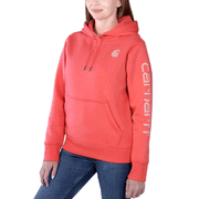 Carhartt 102791 Womens Clarksburg Relaxed Fit Midweight Logo Sleeve Sweatshirt - WOMENS HOODIES