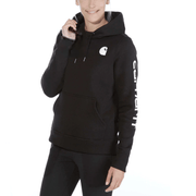 Carhartt 102791 Womens Clarksburg Relaxed Fit Midweight Logo Sleeve Sweatshirt - WOMENS HOODIES