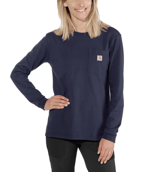 Carhartt 103244 Womens Heavyweight Loose Fit Long Sleeve Pocket T-Shirt - WOMENS T-SHIRTS