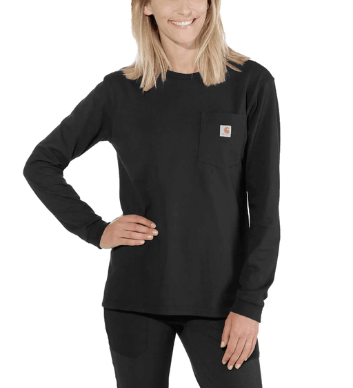 Carhartt 103244 Womens Heavyweight Loose Fit Long Sleeve Pocket T-Shirt - WOMENS T-SHIRTS