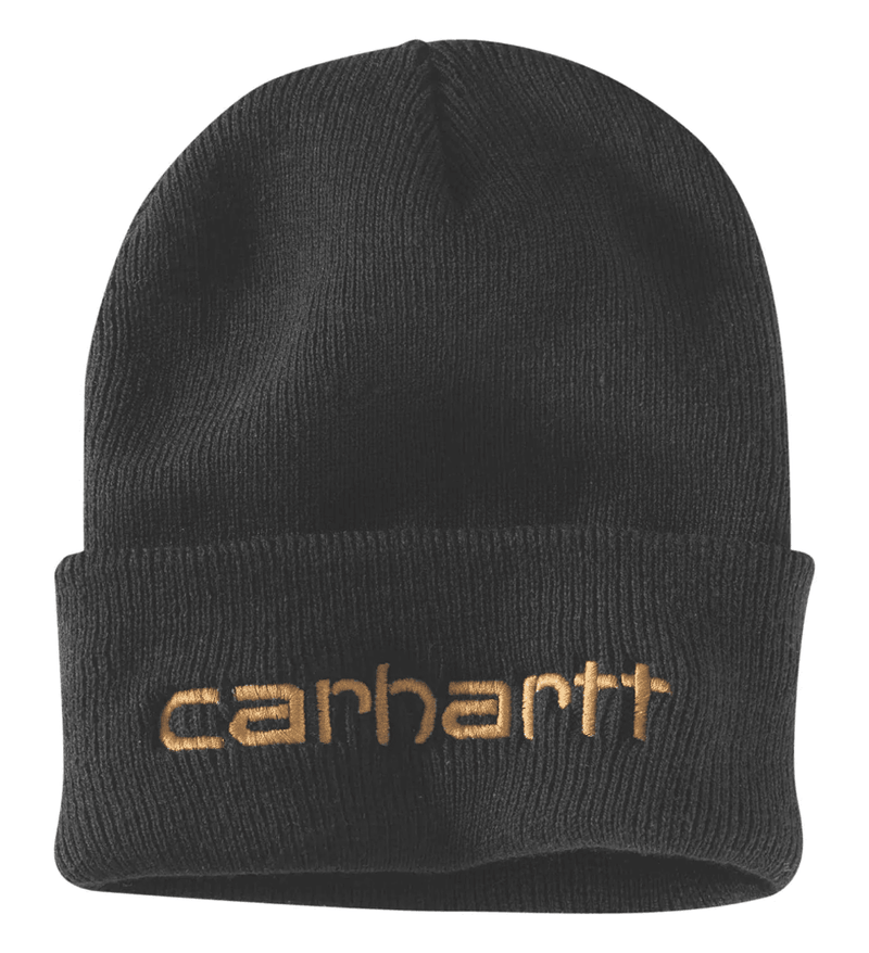 Carhartt 104068 Knitted Insulated Logo Graphic Cuffed Beanie Hat - HEADWEAR