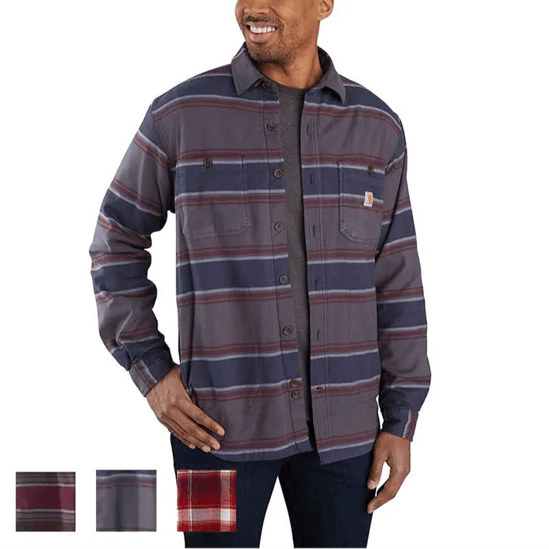 Carhartt 104913 Rugged Flex Relaxed Fit Midweight Flannel Fleece Lined Shirt - SHIRTS