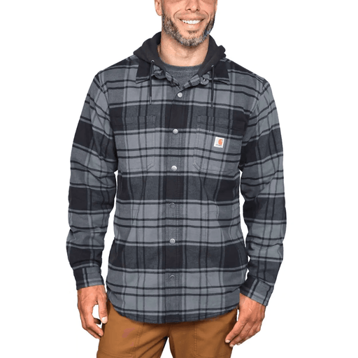 Carhartt 105621 Rugged Flex Relaxed Fit Flannel Fleece Lined Hooded Jac Shirt - Apparel & Accessories > Clothing > Clothing Tops > Shirts SHIRTS