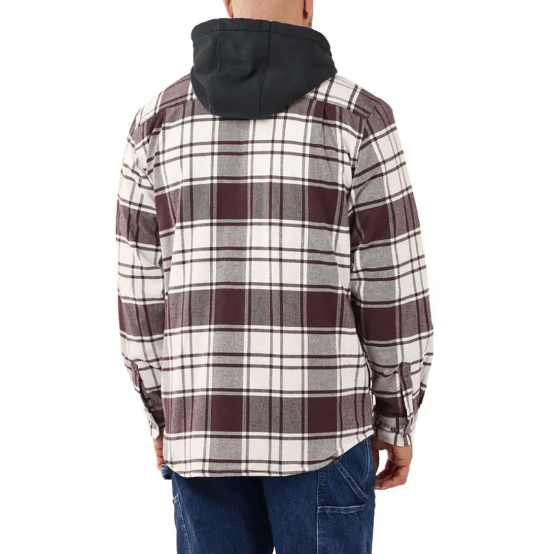 Carhartt 105621 Rugged Flex Relaxed Fit Flannel Fleece Lined Hooded Jacket Shirt Malt Medium - Apparel & Accessories > Clothing > Outerwear > Coats & Jackets > Trucker Jackets SALE SHIRTS
