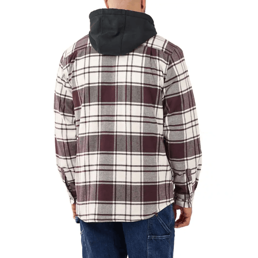 Carhartt 105621 Rugged Flex Relaxed Fit Flannel Fleece Lined Hooded Jacket Shirt Malt Medium - Apparel & Accessories > Clothing > Outerwear > Coats & Jackets > Trucker Jackets SALE SHIRTS