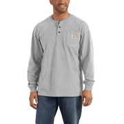 Carhartt K128 Loose Fit Heavyweight Long Sleeve Pocket Henley T-Shirt - T-SHIRTS