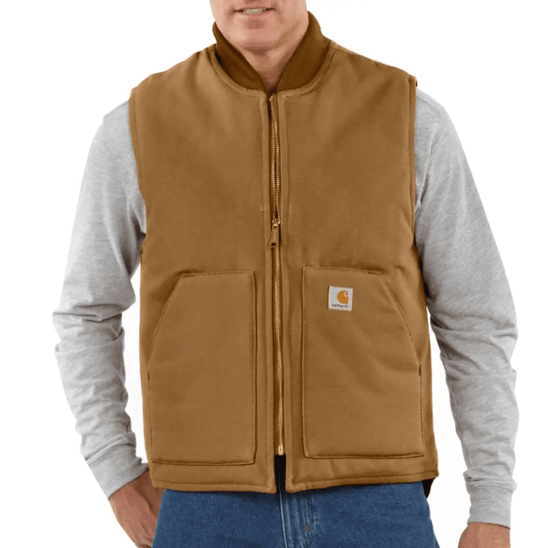Carhartt V01 Relaxed Fit Firm Duck Insulated Rib Collar Vest Gilet - BODYWARMERS