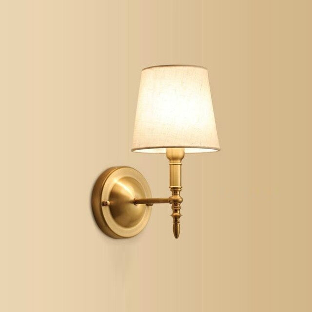 The Charlestown Classic Single Arm Wall Light With Fabric Shade - Wall Lights
