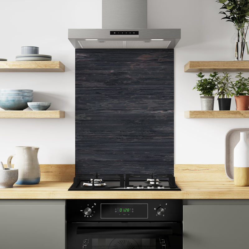 Bushboard Alloy Charred Cedar Aluminium Feature Kitchen Splashback