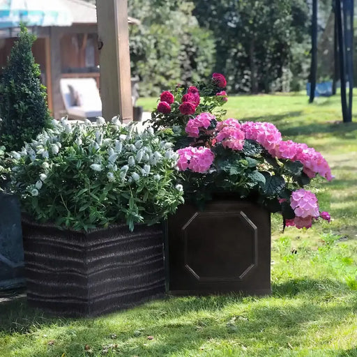 IDEALIST Lite Chelsea Flower Box Square Garden Planter, Faux Lead Light Stone Outdoor Plant Pot W37 H38 L37 cm, 52L - Home & Garden > Lawn & Garden > Gardening > Pots & Planters > Planters