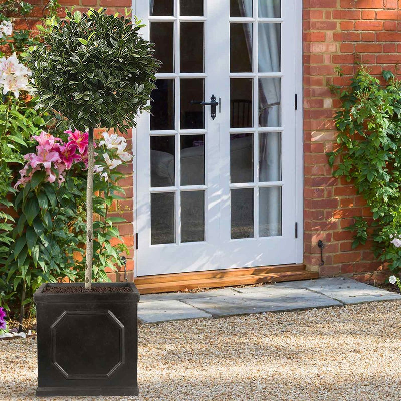 IDEALIST Lite Chelsea Flower Box Square Garden Planter, Faux Lead Light Stone Outdoor Plant Pot W37 H38 L37 cm, 52L - Home & Garden > Lawn & Garden > Gardening > Pots & Planters > Planters