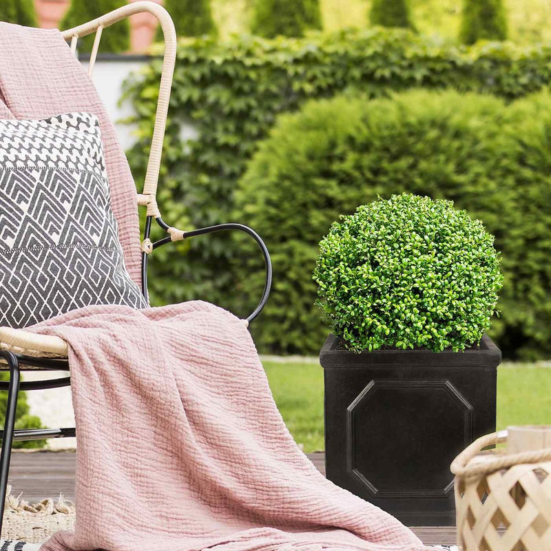 IDEALIST Lite Chelsea Flower Box Square Garden Planter, Faux Lead Light Stone Outdoor Plant Pot W37 H38 L37 cm, 52L - Home & Garden > Lawn & Garden > Gardening > Pots & Planters > Planters