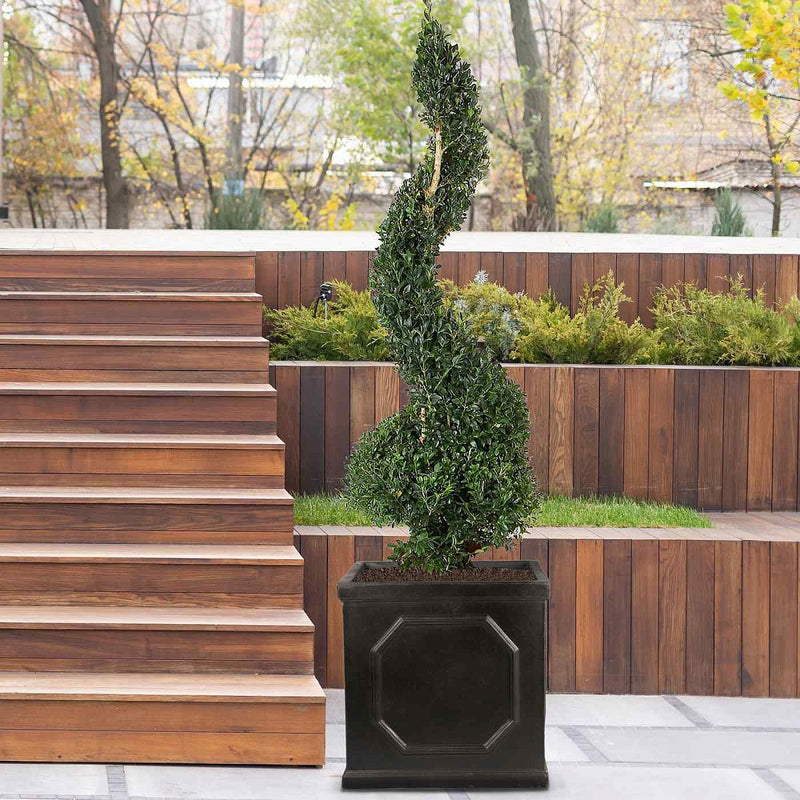 IDEALIST Lite Chelsea Flower Box Square Garden Planter, Faux Lead Light Stone Outdoor Plant Pot W37 H38 L37 cm, 52L - Home & Garden > Lawn & Garden > Gardening > Pots & Planters > Planters