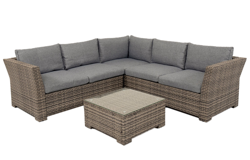 Chesterton Grey 5 Seater Corner Rattan Garden Sofa Lounge Set